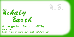 mihaly barth business card